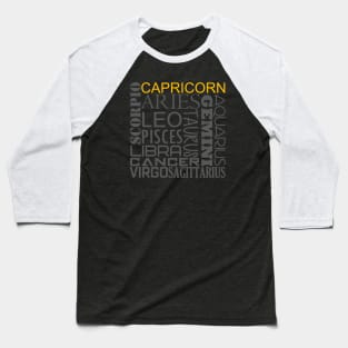 Capricorn Zodiac Montage Baseball T-Shirt